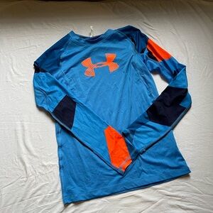 Under Armour Boys's Blue and Orange Long Sleeve Tee